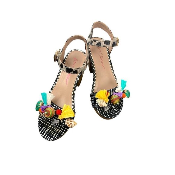 Betsey Johnson  womens shoes wood soles block heel size 7 - Picture 3 of 7